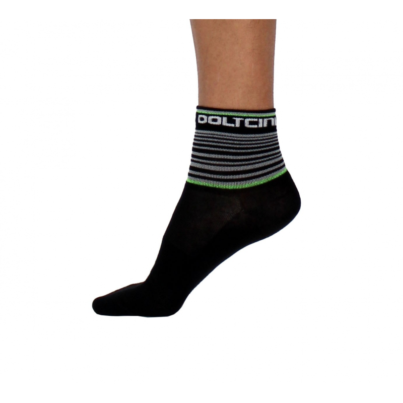 Socks Short Summer GANNON black/fluo green