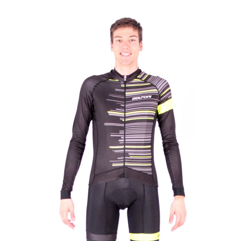 Cycling Jersey Long Sleeves FLUO YELLOW - GANNON