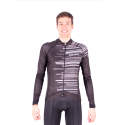 Cycling Jersey Long Sleeves BLACK/WHITE - GANNON