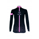 Cycling Lady Jersey Long Sleeves BLACK/FLUO PINK - CUBO