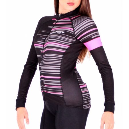 Cycling Jersey Long Sleeves FLUO PINK - GANNON
